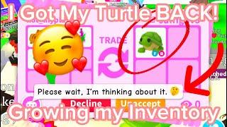 OMG!I GOT MY TURTLE BACK! Growing My Inventory! Adopt me Trading! 2024!