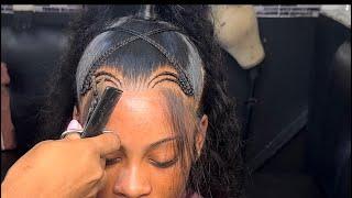 *MELTED*Water wave frontal wig install + style || transparent lace || wig from my company 