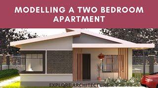 How to model a simple house design in Revit Architecture | Two bedroom apartment.