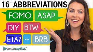 How to Say & Use English Abbreviations | ASAP * FOMO * BTW * FYI