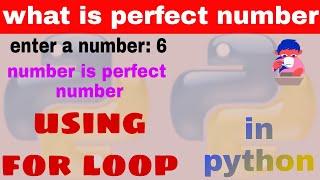 check perfect number or not using for loop in python