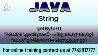 how to convert string into byte array in java | getBytes() method in java