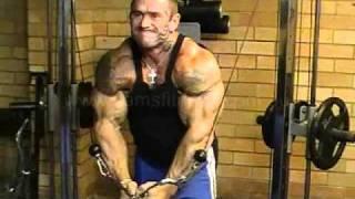 Lee Priest doing Cable Crossovers on Powertec Shape System