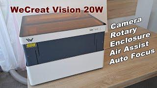 WeCreat Vision fully enclosed 20W diode laser with auto focus and positioning camera