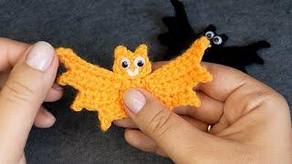 Silly Bat: Halloween Crochet Project | How To Do A Bat Applique for beginners Easy Crochet Pattern