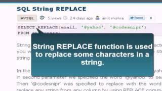 MySQL Tutorial : string replace