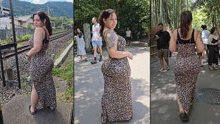 Showing off my tight dress in Kyoto Japan | Walk