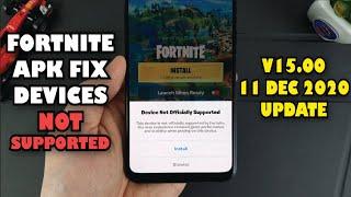 Download Fortnite Apk V15.00 New Update 11 December 2020 fix Device not Supported for all devices