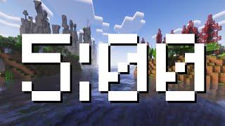 5 Minute Ambient Minecraft Fly-through Countdown Timer ⏳