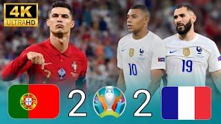 Portugal 2-2 France Euro 2020 Ronaldo vs Mbappe | 4K Ultra HD | حفيظ الدراجي | 
