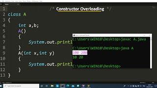 Constructor Overloading in Java | Learn Coding