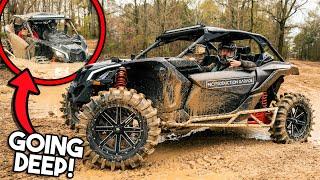 Taking My CAN AM Mudding On BIG TIRES! *Too Deep*