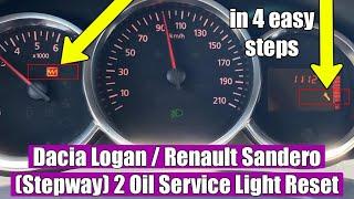 How to reset Oil Service Light Renault Dacia Logan 2 Sandero Stepway 2 Duster Lodgy Dokker 2013-2021