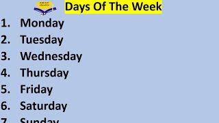 Days Of The Week | Sunday Monday Ki Spelling | Sunday To Saturday Spelling Writing | Week Spellings