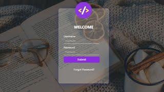 How to create Transparent Login Form with HTML and CSS | Glass Morphism design | glass morphism css