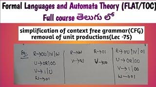 removal of unit productions from context free grammar | simplification of context free grammar