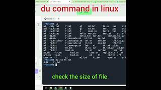 Check the file size using du command in linux | linux commands #shorts