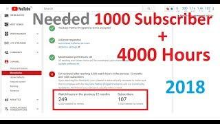 new rule for youtube 2018, monetisation |4000 watch hours,1000 subscribers into 12 months