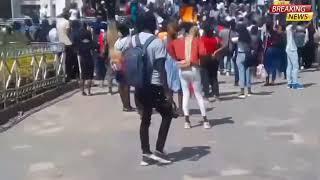 University of Zimbabwe students  demostrating against the increase of tuition fees by over 400%