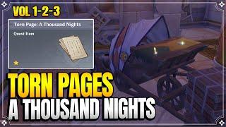 "A Thousand Nights" Torn Page Locations | Vol. 1-2-3 | World Quests and Puzzles |【Genshin Impact】