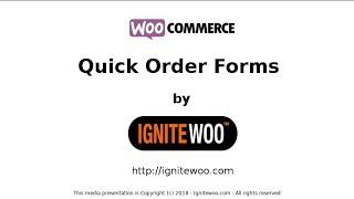 Woocommerce Quick Order Forms 4.x - Bulk Order Forms - Wholesale Order Forms