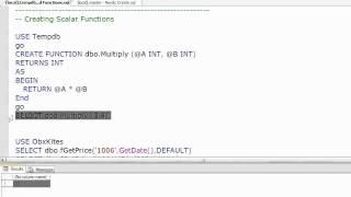 SQL Server  Creating Scalar Functions