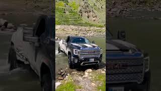 GMC 6-wheeler truck river crossing in Pakistan