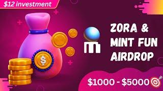 2 in 1 Airdrop. Zora & Mint Fun AirdropEarn $1000 - $5000 Full tutorial