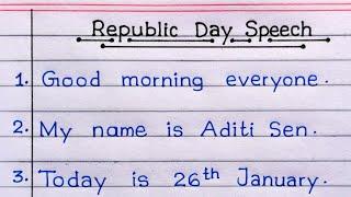 Speech On Republic Day In English || 10 Lines Speech On Republic Day In English ||