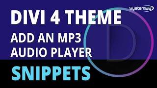 Divi 4 Snippets Add An MP3 Audio Player 