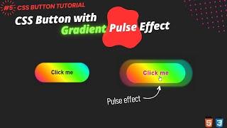 CSS Button with Gradient Pulse Effect | CSS Button Toturial #5 | HTML CSS Javascript