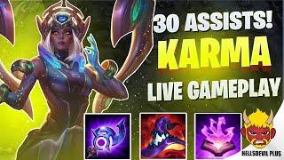 30 ASSISTS KARMA BEAST SUPPORT! - Wild Rift HellsDevil Plus Gameplay