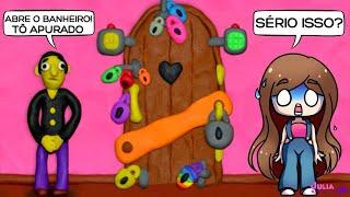 PORTA DO BANHEIRO COM 12 CADEADOS (12 Locks Plasticine Room)