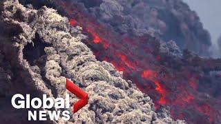 Mount Etna: Stunning close-up as lava erupts from Europe's most active volcano