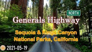 Generals Highway in Sequoia & Kings Canyon National Parks, scenic drive northbound