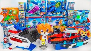 PAW Patrol Mighty Movie Marine Aircraft Carrier | Aqua Pups Whale Patroller toys unboxing ASMR