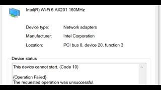 Fix Intel WIFI 6 AX201 160 MHz Adapter Not Working Error Code 10/43/45/56/39 On Windows 11/10 PC