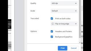 both side print on Chrome Printer settings