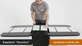 Esstisch "Domino" ausziehbar, Säulentisch.