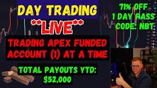 **LIVE** DAY TRADING - TRADING FUNDED APEX ACCOUNT - 71% OFF - 1 DAY PASS  - CODE NBT