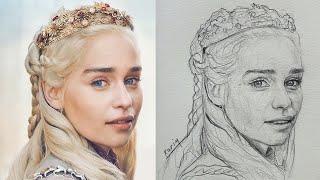 Discover The Magic Of Drawing Emilia Clarke with loomes Method  Step By Step Guide