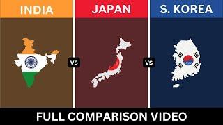 India vs Japan vs South Korea Country Comparison 2023