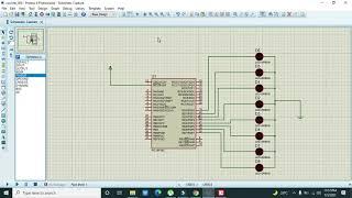 simulation of knight rider/running led circuit using pic microcontroller in proteus