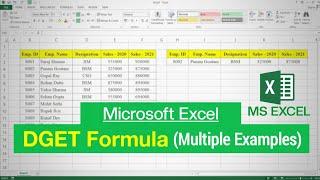 MS Excel - DGET Formula with Multiple Example | DGET Function in Excel