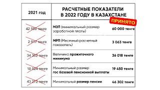 Какие расчетные показатели утверждены на 2022 год. МРП, МЗП и ОСМС для ИП в 2022 году