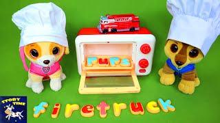 Magical Spelling Oven! Let's Make Cookies with Chase and Skye Paw Patrol Toys Learning ABC Video