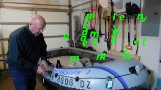 Applying Registration Numbers to Raft - Drying the paint