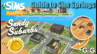 The Sims Freeplay- Guide to Sim Springs: Sandy Suburbs