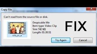 Fix Can't read from the source file or disk | Solved file copy interrupted
