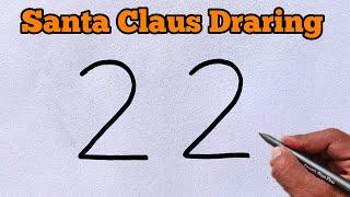 How to draw Santa from number 2 | Christmas Drawing Easy  Tutorial | Number